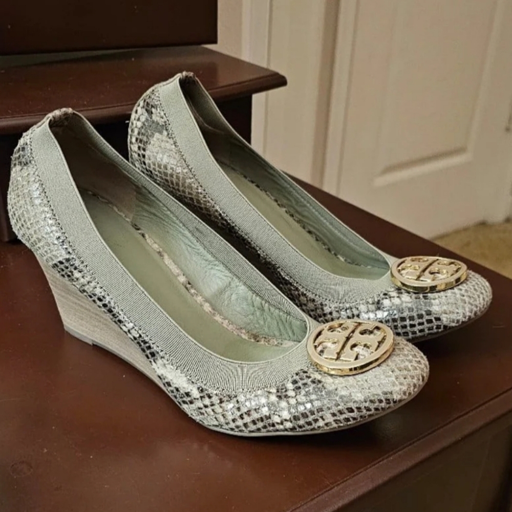 Tory Burch Snakeskin Wedges